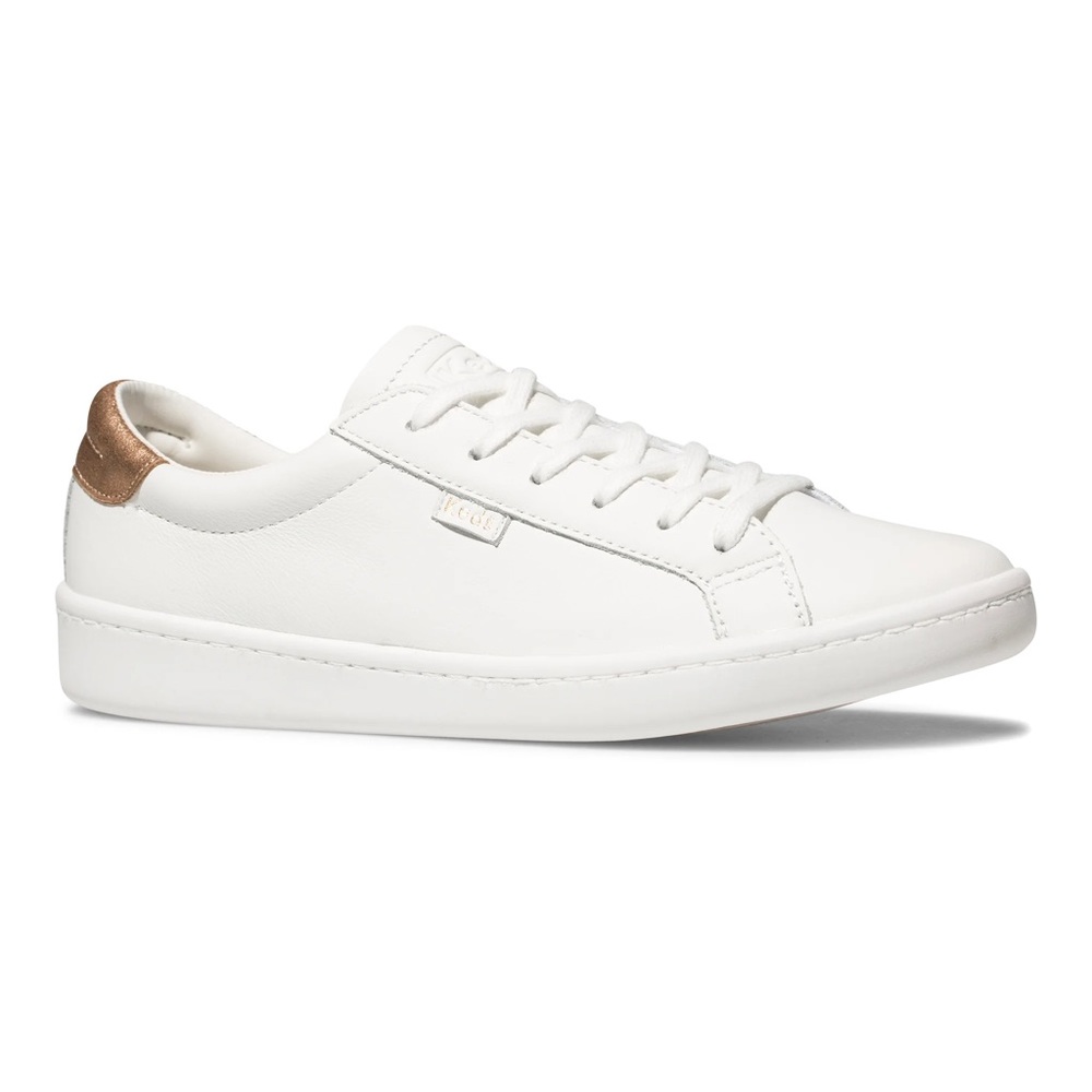 Keds Women's ACE white/rose gold leather sneakers